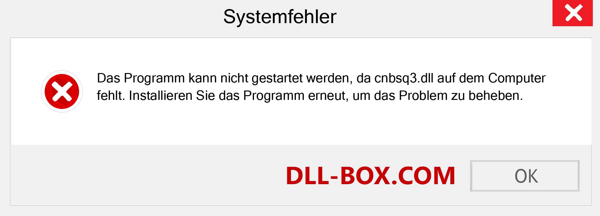 cnbsq3.dll-Datei fehlt?. Download für Windows 7, 8, 10 - Fix cnbsq3 dll Missing Error unter Windows, Fotos, Bildern